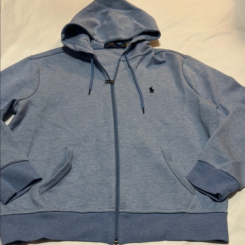 Ralph Lauren Light Blue  Full Zip Hoodie L Unisex